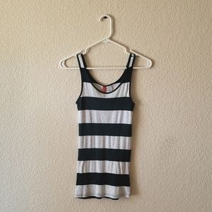 H&M Divided green and white striped tank top